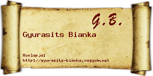 Gyurasits Bianka névjegykártya